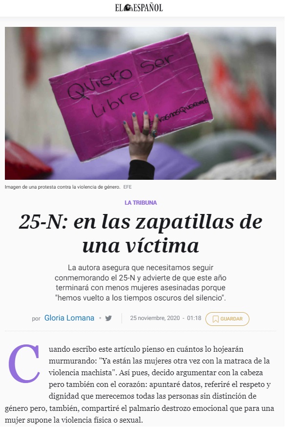 25-N en las zapatillas de una víctima - Gloria Lomana - El Español - Tribuna