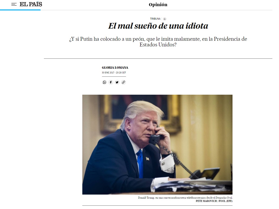 El País - El mal sueño de una idiota - Gloria Lomana 
