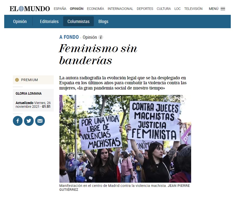 Feminismos sin banderías - Gloria Lomana - Jean Pierre Gutiérrez - El Mundo