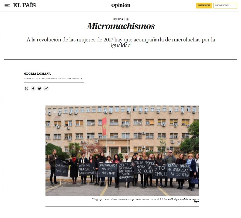 Micromachismos - Gloria Lomana - El País - Denuncias de abusos sexuales