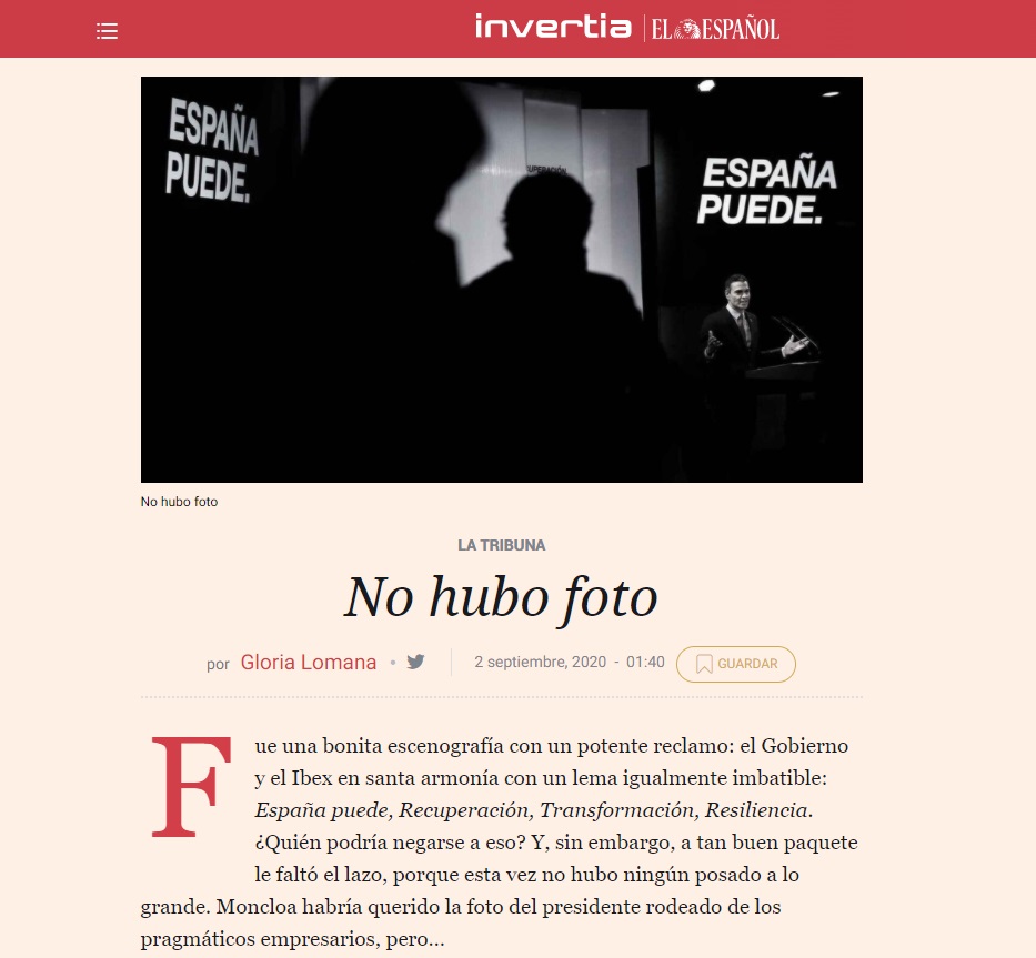 No hubo foto - Invertia - El Español - Gloria Lomana - Opinión - Artículo