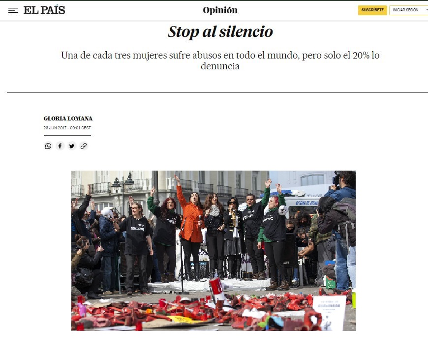 STOP al silencio - Machismo - Violaciones - El País - GLoria Lomana